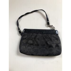COACH Signature C Wristlet Black Zip MSRP $98